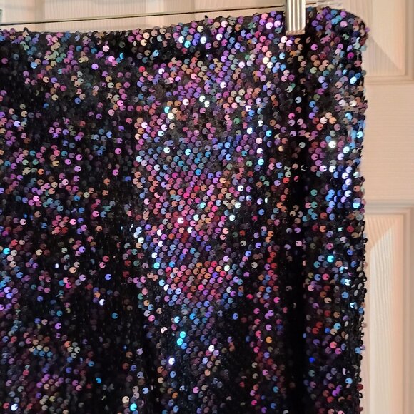 SO Goods For Life Purple Sequin Pants, Womens, XL, Wide Leg, Hi Rise, New - Picture 2 of 6